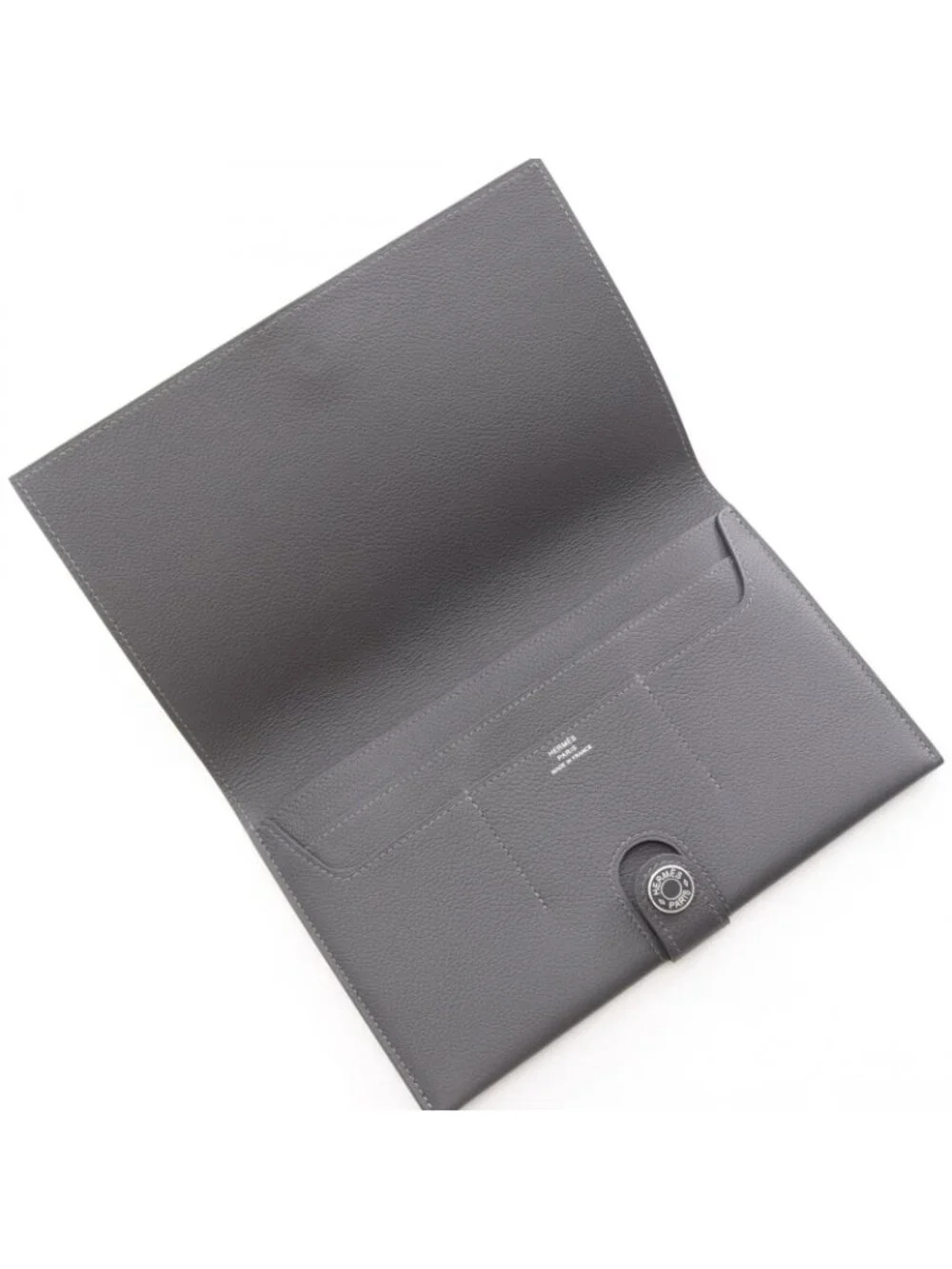 Hermes Bifold Wallet M S Toutenmain Gris Meyer Leather